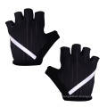 Reflective Cycling Gloves Shock Absorption Wear-Resistant Half-Finger Black Gloves